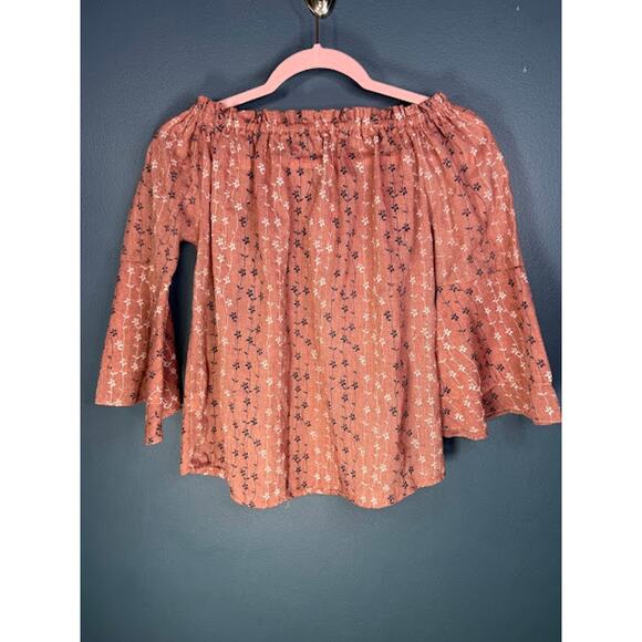 Extra Belleza Top Women's Size Small Bell Sleeve Boho Floral Airy Western Shirt - Picture 2 of 7